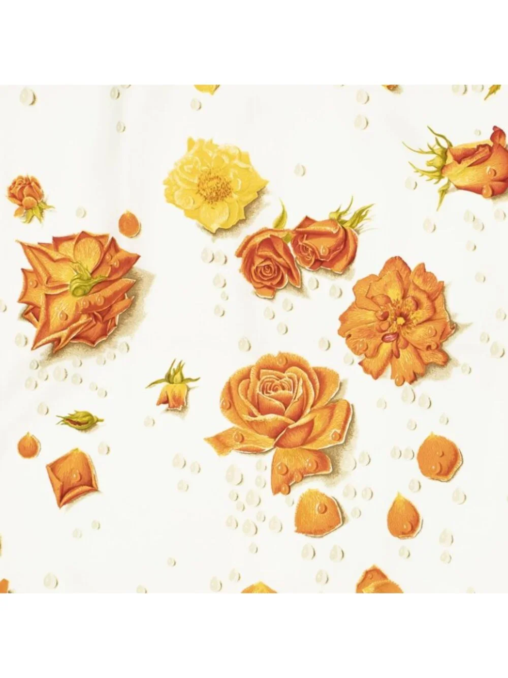 ★SOLD★ Hermes Scarf Orange Beige White Silk - Picture 3 of 5